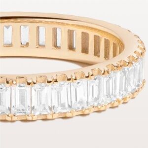 Aurate Lab Grown White Sapphire Baguette Eternity Ring - brand new size 6